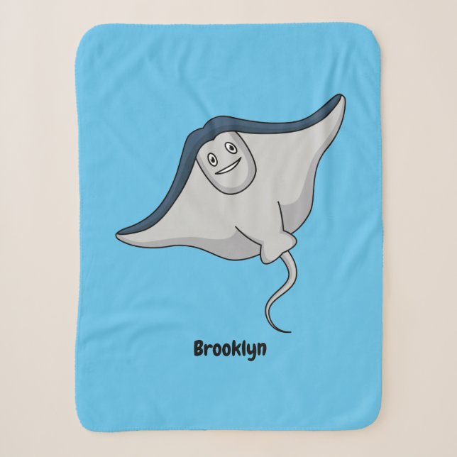 Couverture Sherpa Illustration d'une caricature de poisson stingray (Devant)