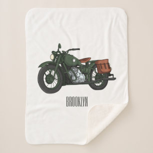 Couverture Sherpa Illustration d'une moto de croiseur militaire