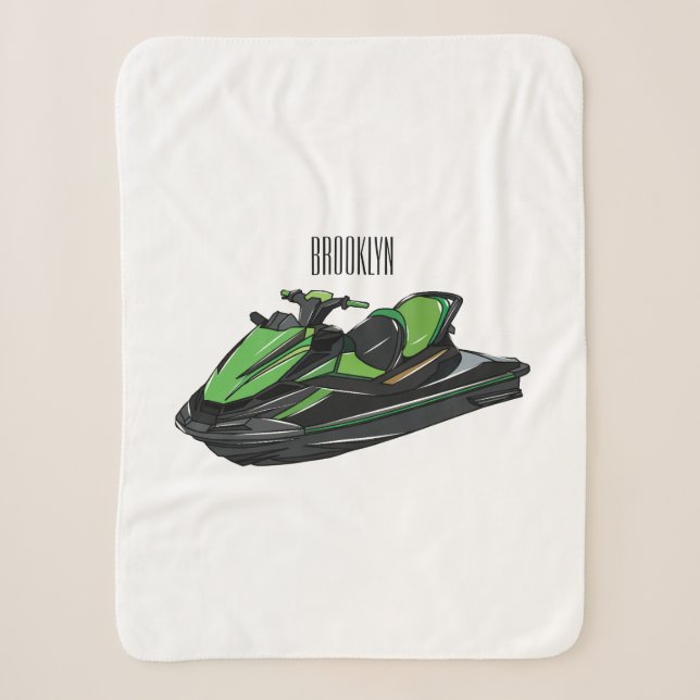 Couverture Sherpa Illustration Jet ski (Devant)