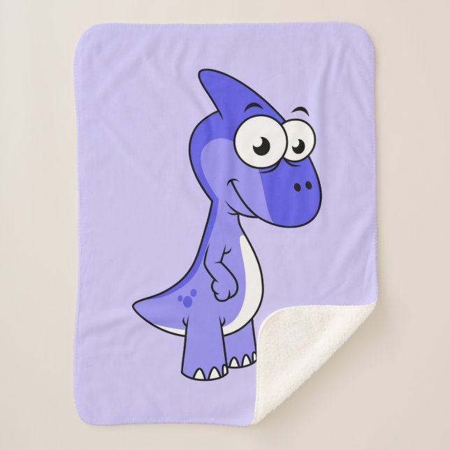 Couverture Sherpa Illustration Mignonne D'Un Parasaurolophus Dinosau (Devant)