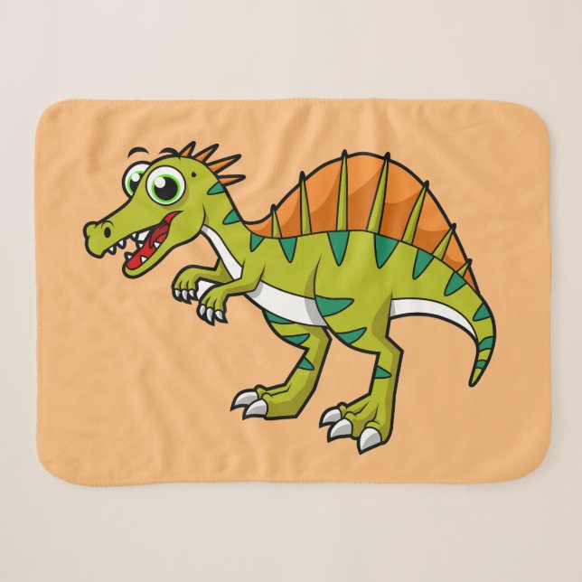 Couverture Sherpa Illustration Mignonne D'Un Spinosaure Souriant. (Devant (Horizontal))