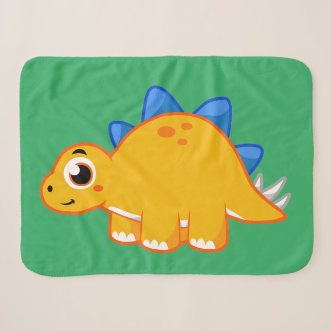 Couverture Sherpa Illustration Mignonne D'Un Stegosaurus. (Devant (Horizontal))