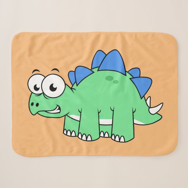 Couverture Sherpa Illustration Mignonne D'Un Stegosaurus. 2 (Devant (Horizontal))