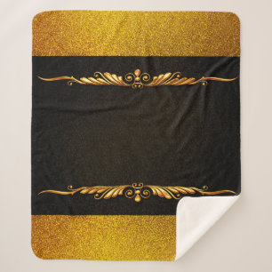Couverture Sherpa image Arrière - plan cadre or floral