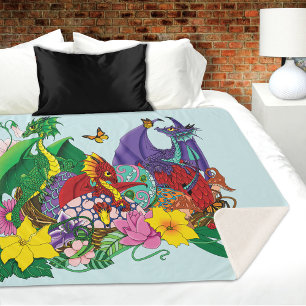 Couverture Sherpa Imaginaire de nid de bébé dragon