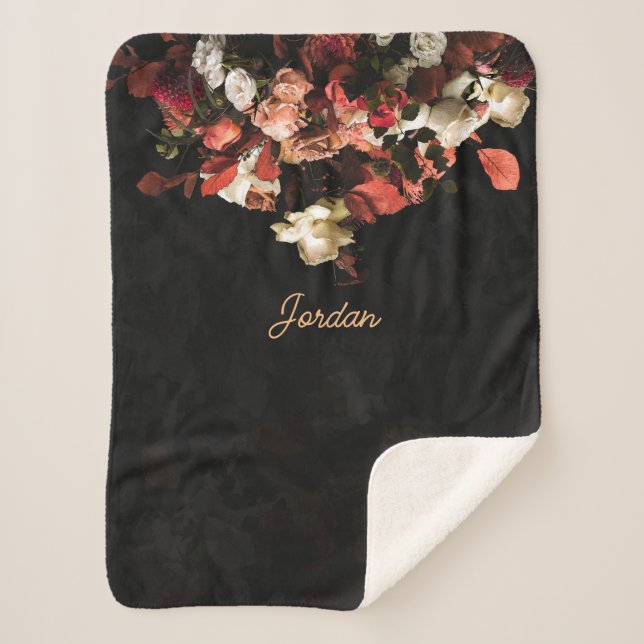 Couverture Sherpa "Imaginaire floral d'automne" (Devant)