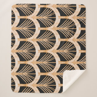 Couverture Sherpa Imitation or : aquarelle art déco.