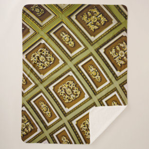 Couverture Sherpa Impression d'architecture verte et Brown