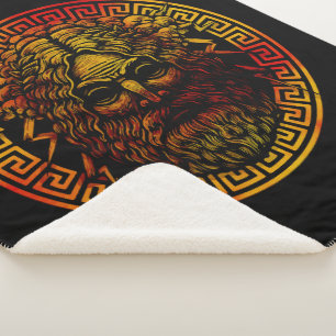 Couverture Sherpa Impression d'art du bouclier antique de Zeus