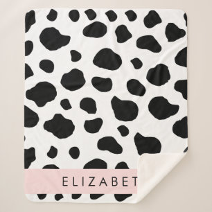 Couverture Sherpa Impression De Vache, Spots De Vache, Noir Et Blanc