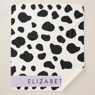 Couverture Sherpa Impression De Vache, Spots De Vache, Noir Et Blanc