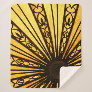 Couverture Sherpa Impression radiale jaune et noir