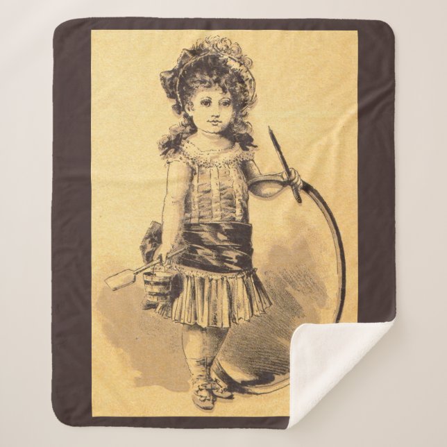 Couverture Sherpa Impression victorienne pour petite fille (Devant)
