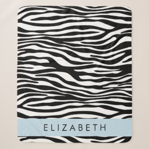 Couverture Sherpa Impression Zèbre, Grilles, Noir Et Blanc, Votre No