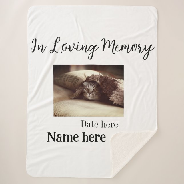Couverture Sherpa In loving memory memorial keepsake add pet name (Devant)