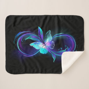 Couverture Sherpa Infinité brillante avec papillon magique