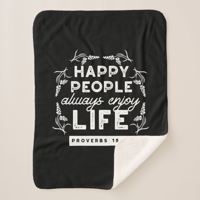 Couverture Sherpa Inspirational Christian Quote from Proverbs 15:15 (Devant)