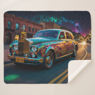 Couverture Sherpa Iridescente Punk Tribal Classic Car Art