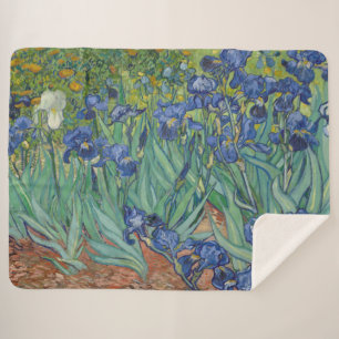 Couverture Sherpa Iris, Peinture à l'huile florale, Vincent Van Gogh