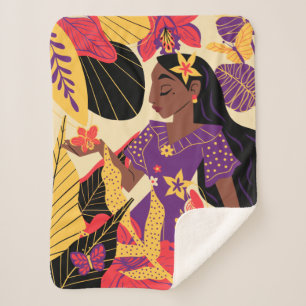 Couverture Sherpa Isabela d'Encanto Graphique floral