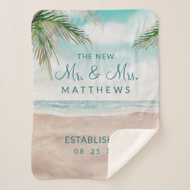Couverture Sherpa Island Breeze Beach le New Mr. & Mme Newlyweds (Devant)