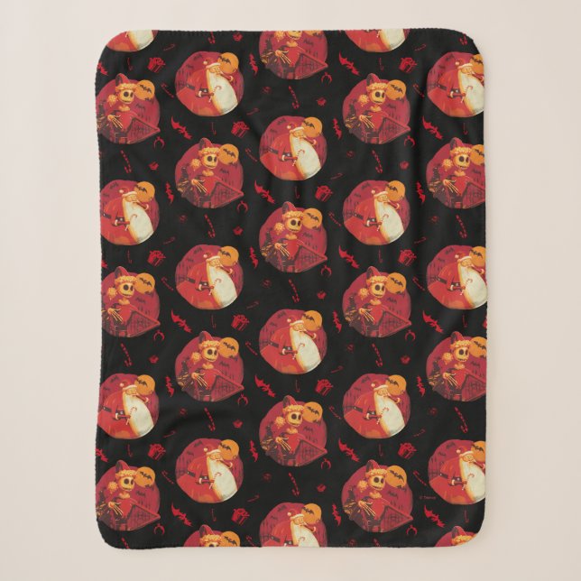 Couverture Sherpa Jack Skellington et Motif du Père Noël (Devant)