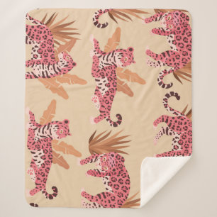 Couverture Sherpa Jaguar rose : mignon Vintage sans joint