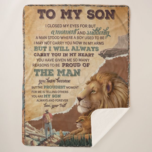 Couverture Sherpa J'Ai Fermé Les Yeux Pour Un Moment - Papa À Son (Devant)