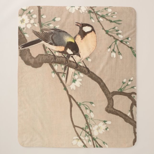 Couverture Sherpa Japonais Asiatique Koson Bird Chickadee Songbird (Devant)