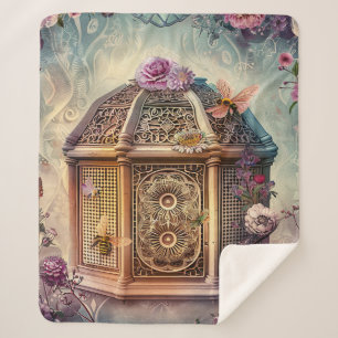 Couverture Sherpa Jardin de Rêves Enchanté aux Abeilles (9)
