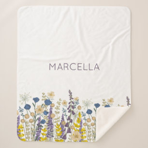 Couverture Sherpa Jardin Fleur sauvage Été Jardin Mariage