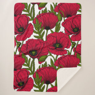 Couverture Sherpa Jardin Red Poppy 2