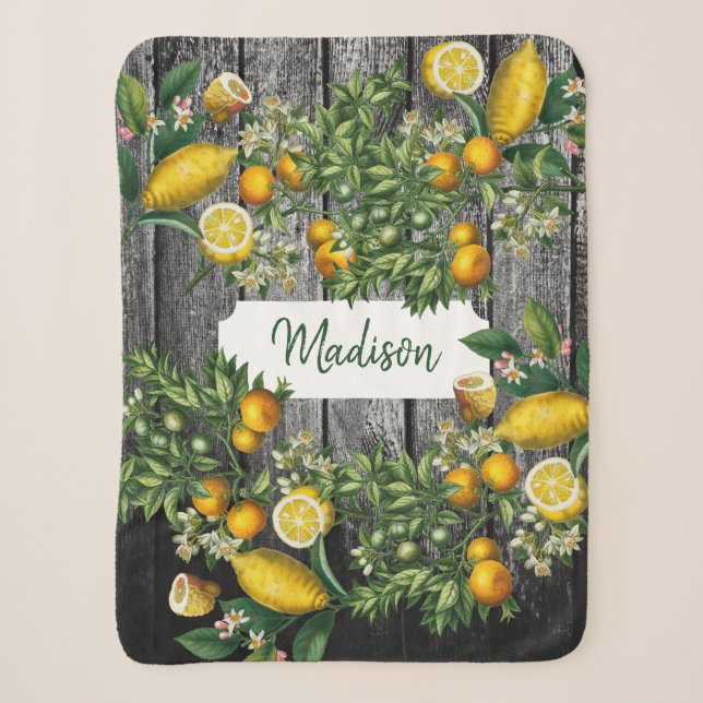 Couverture Sherpa Jardin rustique d'agrumes (Devant)