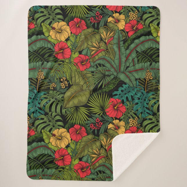 Couverture Sherpa Jardin tropical (Devant)
