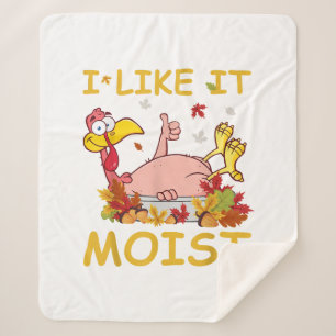 Couverture Sherpa Je L'Aime Moist Funny Turquie Dîner Thanksgiv