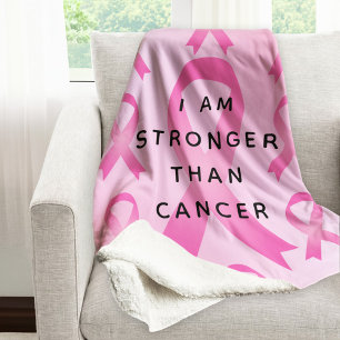 Couverture Sherpa Je Suis Plus Forte Que La Citation Rose Du Cancer 