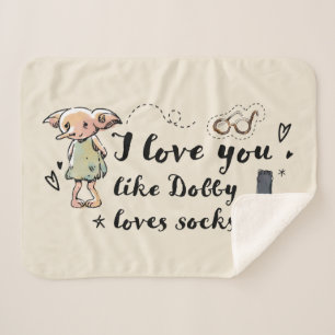 Couverture Sherpa Je T'Aime Dobby Aime Les Chaussettes