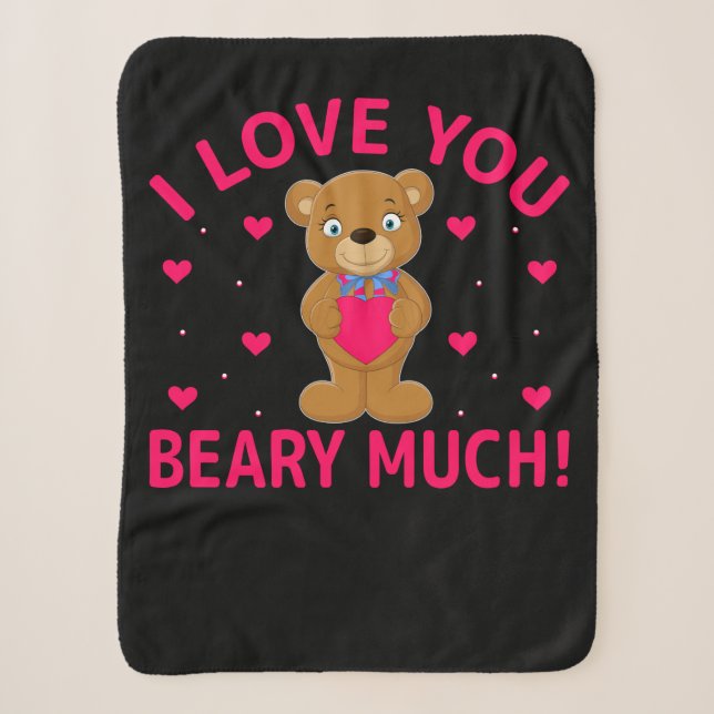 Couverture Sherpa Je T'Aime Faire Beaucoup De Teddy Bear (Devant)