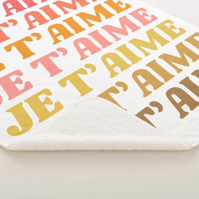 Couverture Sherpa Je T'aime français dire la typographie rétro (3/4)