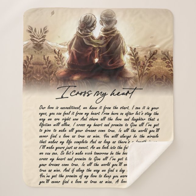 Couverture Sherpa Je traverse mon coeur Couple Golden Anniversaire C (Devant)