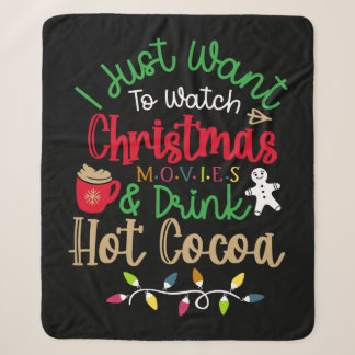Couverture Sherpa Je Veux Juste Regarder Noël Films & Boire Chaud