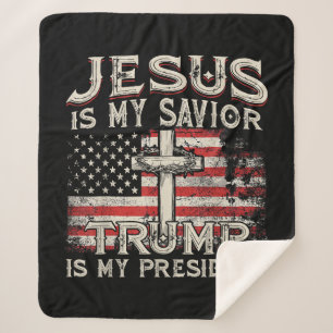 Couverture Sherpa Jésus Est Mon Sauveur Trump Est Mon Président Amér