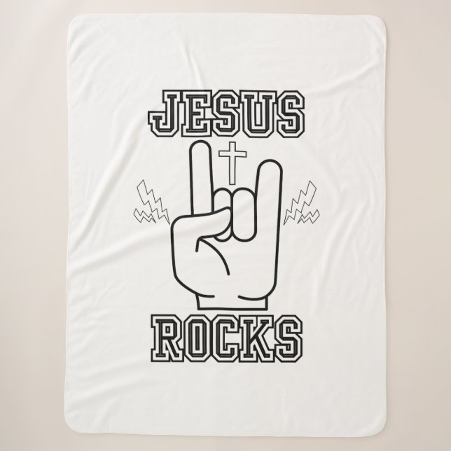 Couverture Sherpa Jesus Rocks Biblique Festival W/B (Devant)