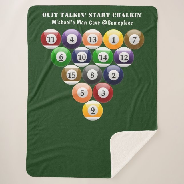 Couverture Sherpa Jeu de piscine des boules de billard de support de (Devant)