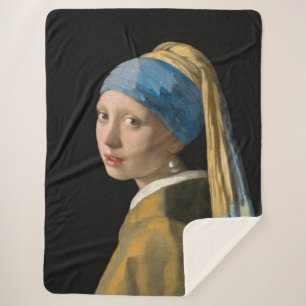 Couverture Sherpa Johannes Vermeer - Fille avec une oreille perle