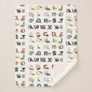 Couverture Sherpa Joli Alphabet ABC Animaux