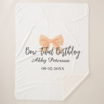 Joli anniversaire ruban orange nom date simple pas