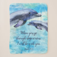 Joli dauphin d'aquarelle| Bible Verse