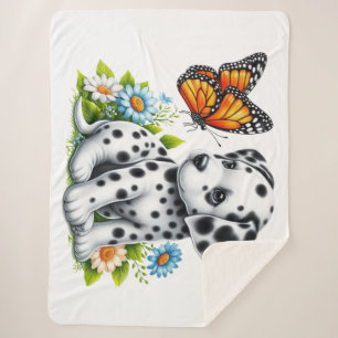 Couverture Sherpa Joli(e) ami(e) dalmate/papillon