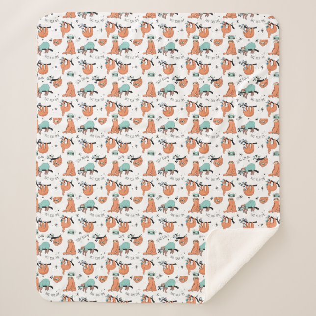 Couverture Sherpa Joli Motif Sloth (Devant)